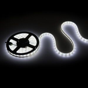Tira de 60 LEDs 72W 3760Lm CRI85 3000ºK SMD5050 12VDC IP68 Sumergible x5M 40.000H Blanco Cálido