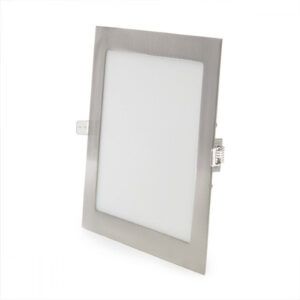 Placa LED 18W 1800Lm 2700ºK Cuadrada Niquel Satinado 50.000H