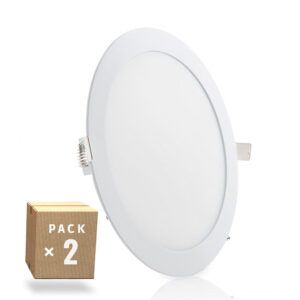 Pack 2 Placas LED 20W 2000Lm 2700ºK Circular 40.000H