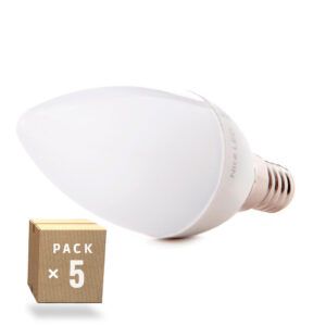 Pack 5 Bombillas LED E14 5W 500Lm 2700ºK 40.000H