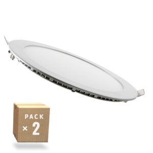 Pack 2 Placas LED 18W 1800Lm 4200ºK Circular 40.000H