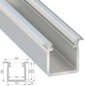 Perfíl Aluminio Tipo G 2,02M - Anodizado Inox