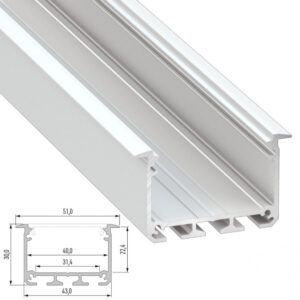 Perfil Aluminio Tipo INSO 2,02M - Anodizado Plata