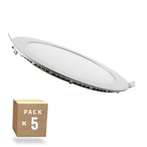 Pack 5 Placas LED 20W 2000Lm 4200ºK Circular 40.000H