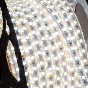 Tira de 60 LEDs/M 500W 42.000Lm 2000ºK SMD5050 220VAC IP65 x50M 40.000H