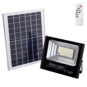 Proyector LED Solar 100W 4000K Panel: 6V/12W Batería: 3,2V/8000MaH Control Remoto