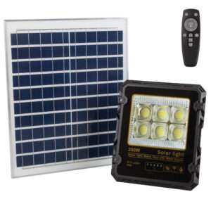 Proyector 200W con Panel Solar Control Remoto IP65