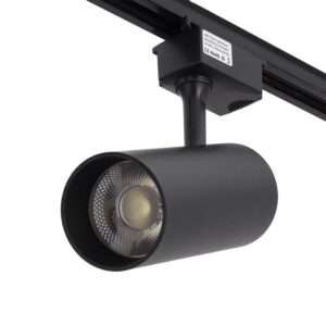 Foco de Carril Monofásico 30W COB Regulable Flicker Free Negro CCT (Tonalidad Luz Regulable) 3000-6000ºK
