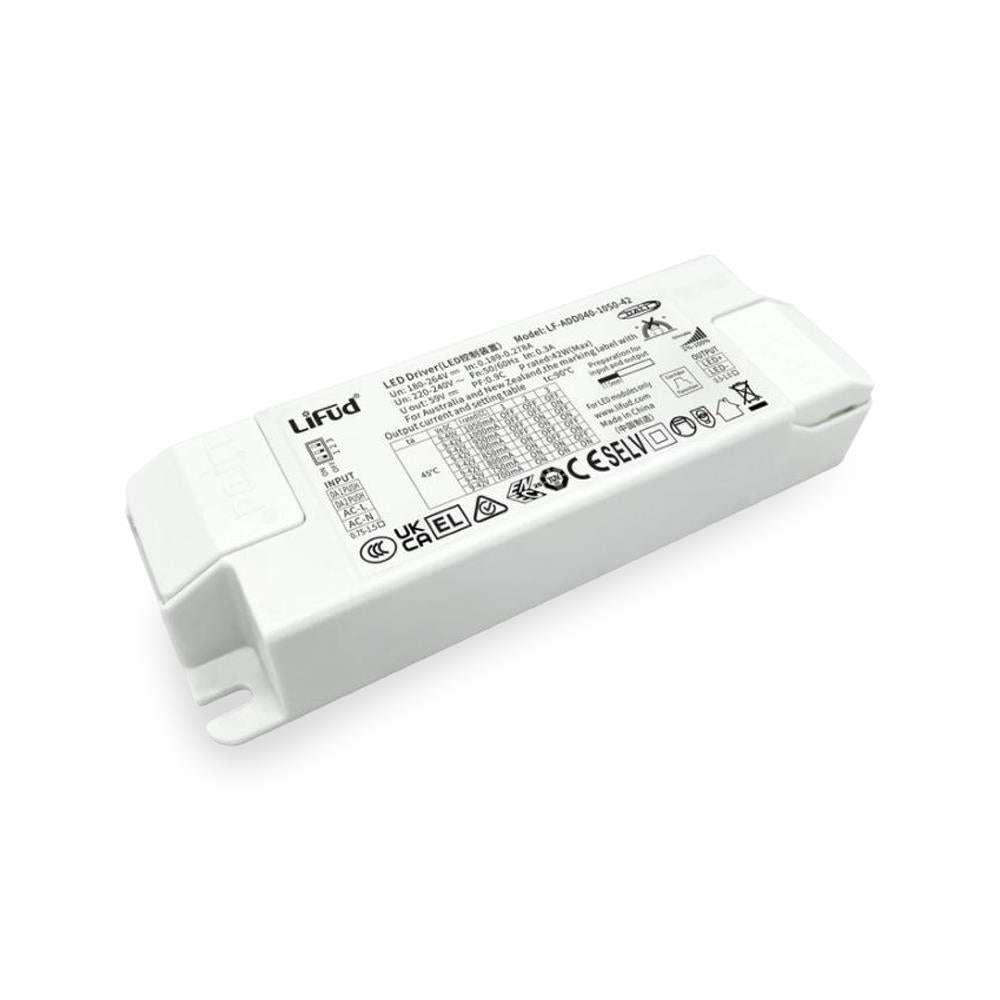 Driver Lifud 40W Salida: 9-40V 700-1050mA Dimable DALI/PUSH IP20
