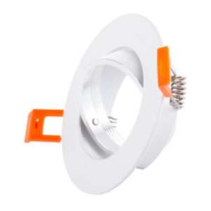 Aro Foco Downlight Circular Basculante Aluminio Blanco 93Mm
