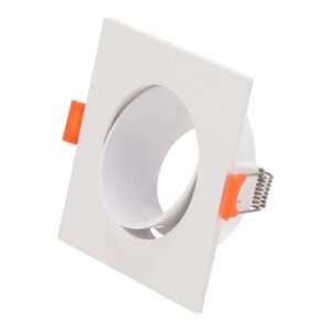 Aro Foco Downlight Basculante Cuadrado Blanco 83/83Mm