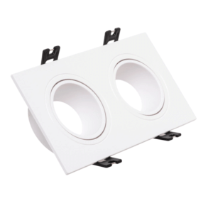 Aro Foco Downlight 2xGU10 Policarbonato Rectangular Blanco