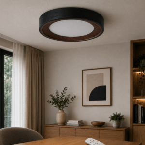 Plafón LED Decorativo 30W CCT 3000-6000ºK (Tonalidad Luz Regulable) Control Remoto Acabado Negro
