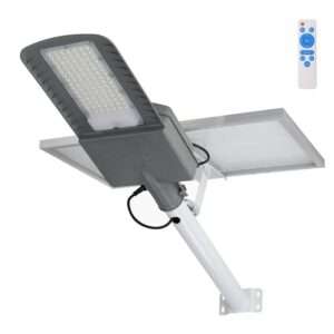 Farola LED Solar 200W 5000K Panel 6V 30W Batería 28Ah Sensor Crepuscular /Control Remoto