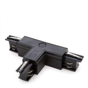 Conector T Carril Trifásico Negro
