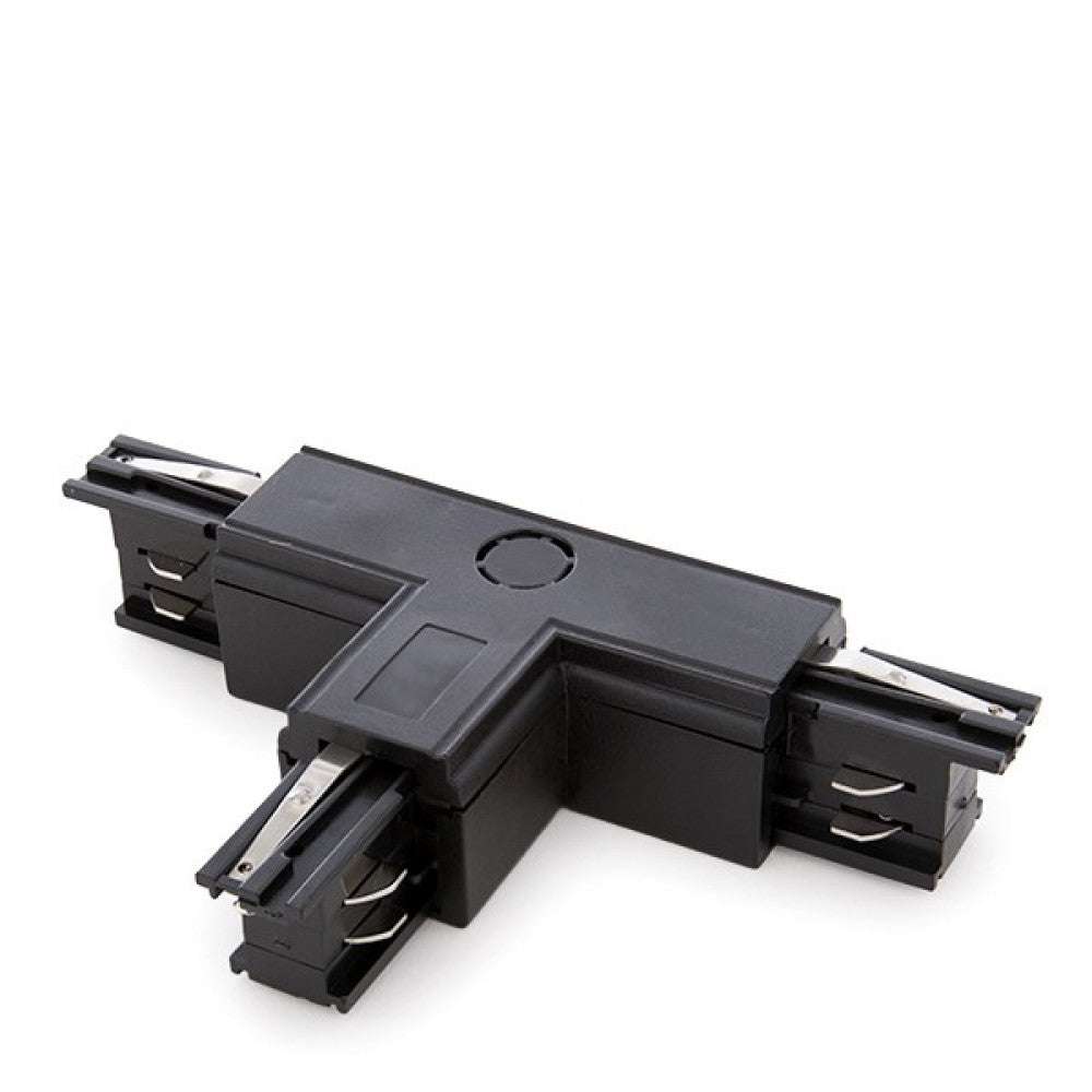 Conector T Carril Trifásico Negro