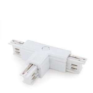 Conector T Carril Trifásico Blanco