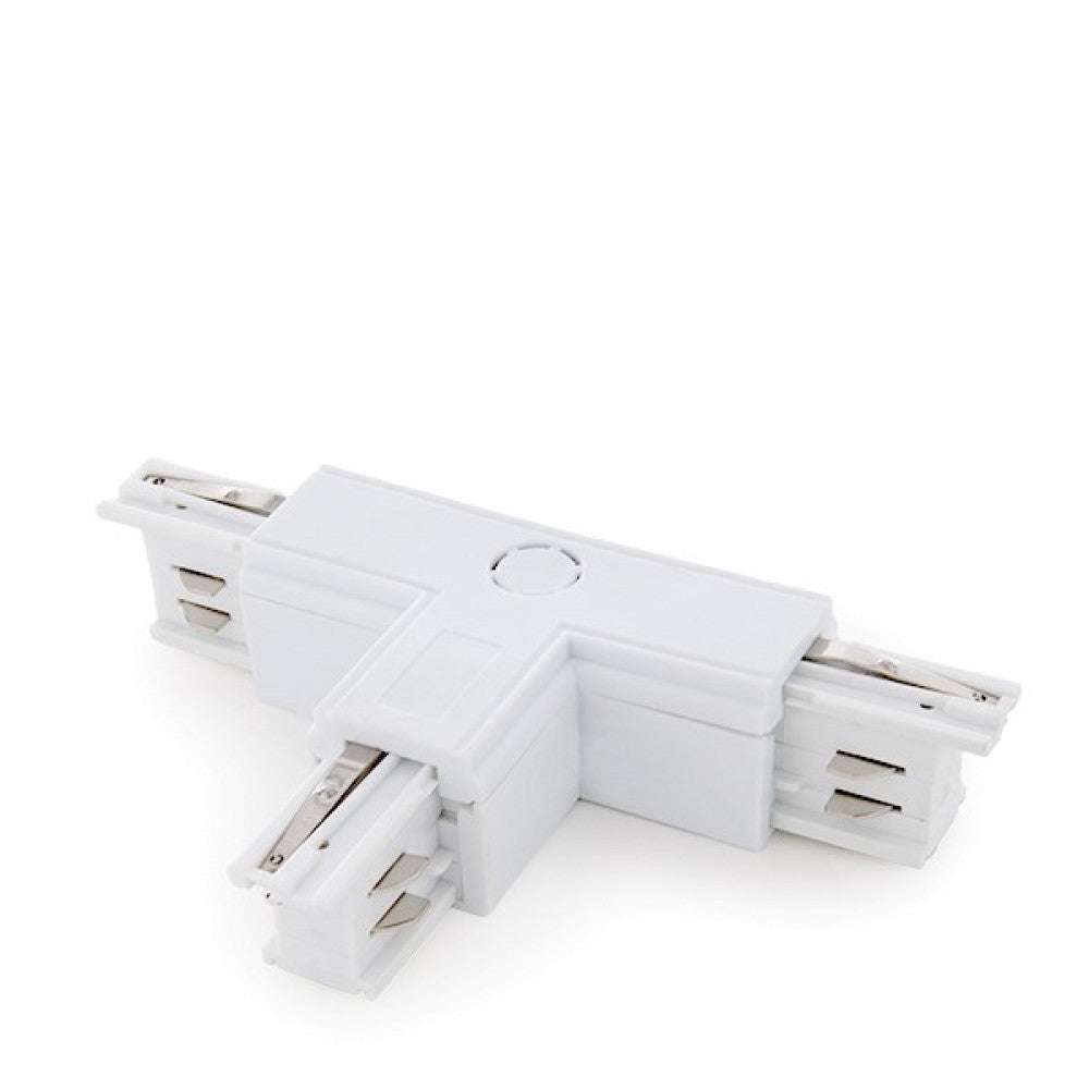 Conector T Carril Trifásico Blanco