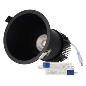 Downlight Empotrable LED 15W 90Lm/W CRI>95 2700ºK Driver Lifud 50.000H Blanco Cálido Negro