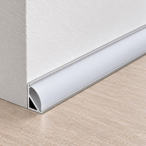 Perfíl Aluminio KIMERA-"ARRE" Anodizado Plata con Difusor Opal , Tapones y Clips Sujección 2,02M
