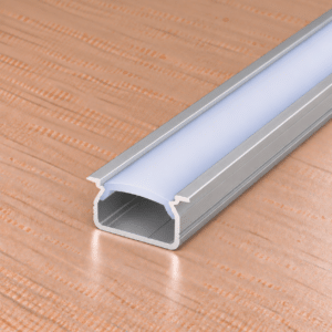 Perfíl Aluminio KIMERA-SELDE Anodizado Plata con Difusor Opal y Tapones 2,02M
