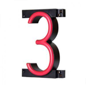 Número LED Neon 3 Ancho 90Mm Alto 161Mm Fondo 38Mm - -
