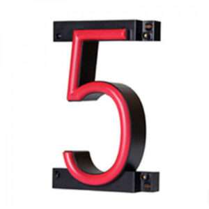 Número LED Neon 5 Ancho 90Mm Alto 161Mm Fondo 38Mm - -