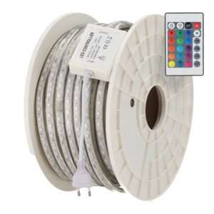 Tira Flexible LED 14,4W/M 220VAC 60LEDs/M SMD5050 IP65 RGB 50 Metros
