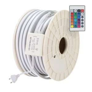 Tira Flexible LED 12W/M 230VAC 80LEDs/M SMD3535 22Lm/LED IP65 50 Metros RGB