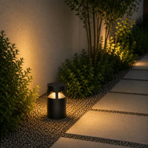Baliza LED Exterior 20Cm 12W Chip Osram 220VAC IP65 2700ºK Negro