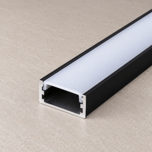 Perfíl Aluminio Negro para Tira LED - Difusor Opal