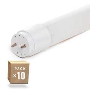 Pack 10 Tubos LED T8 18W 2520Lm 6000ºK Vidrio 120Cm 40.000H